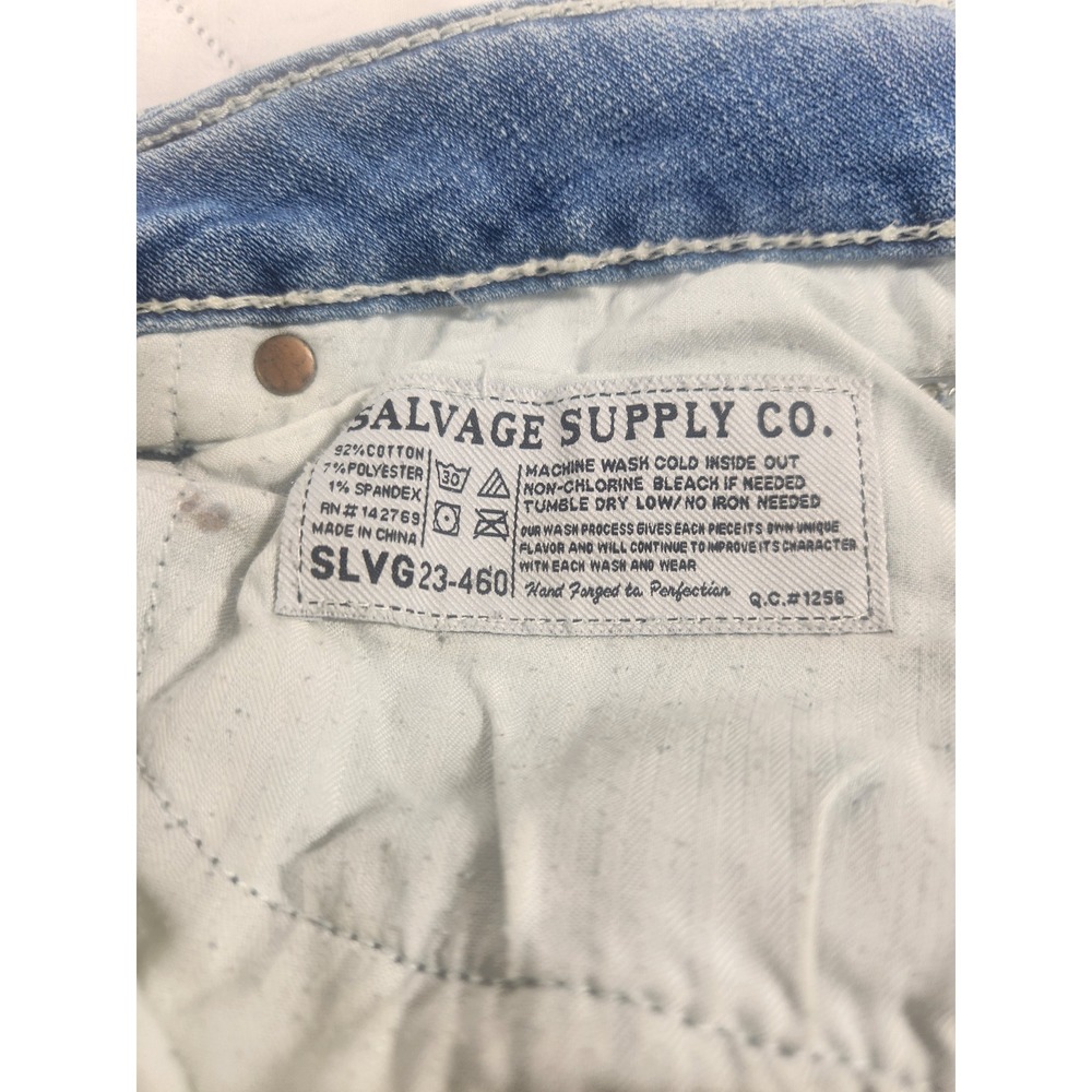 Salvage Jeans Mens 34x28 Mayhem Straight Regular Fit Whiskers Faded Denim 34S - Picture 8 of 15